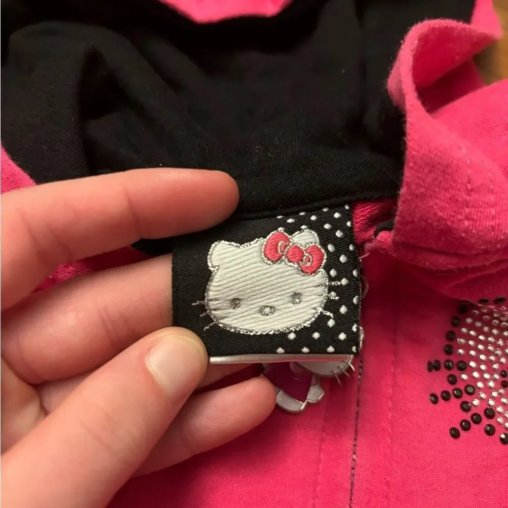 Hello Kitty pink zip up hoodie gem/bedazzled - Picture 4 of 5